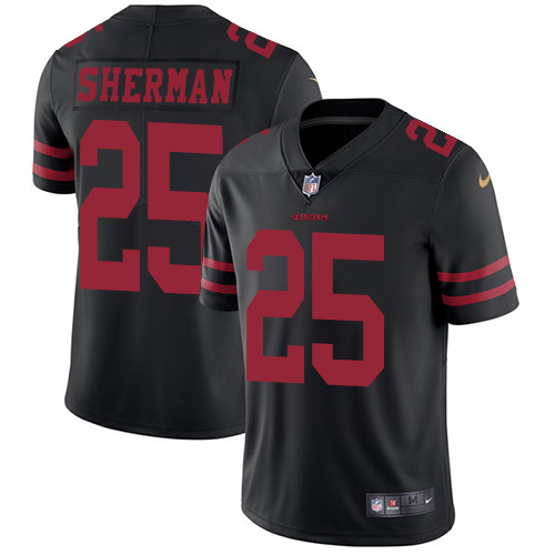 Nike 49ers #25 Richard Sherman Black Alternate Men's Stitched NFL Vapor Untouchable Limited Jersey Nike 49ers #25 Richard Sherman Black Alternate Men's Stitched NFL Vapor Untouchable Limited Jersey