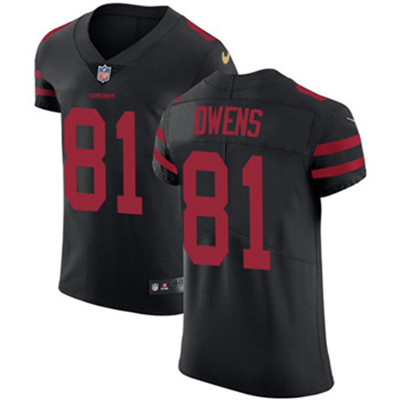 Nike 49ers #81 Terrell Owens Black Alternate Men's Stitched NFL Vapor Untouchable Elite Jersey Nike 49ers #81 Terrell Owens Black Alternate Men's Stitched NFL Vapor Untouchable Elite Jersey