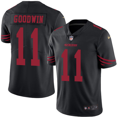 Nike 49ers #11 Marquise Goodwin Black Men's Stitched NFL Limited Rush Jersey Nike 49ers #11 Marquise Goodwin Black Men's Stitched NFL Limited Rush Jersey