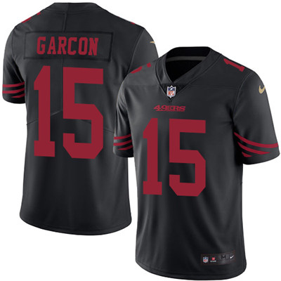 Nike 49ers #15 Pierre Garcon Black Men's Stitched NFL Limited Rush Jersey Nike 49ers #15 Pierre Garcon Black Men's Stitched NFL Limited Rush Jersey