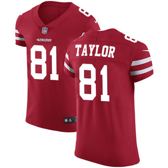Nike 49ers #81 Trent Taylor Red Team Color Men's Stitched NFL Vapor Untouchable Elite Jersey Nike 49ers #81 Trent Taylor Red Team Color Men's Stitched NFL Vapor Untouchable Elite Jersey