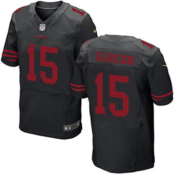 Nike 49ers #15 Pierre Garcon Black Alternate Men's Stitched NFL Elite Jersey Nike 49ers #15 Pierre Garcon Black Alternate Men's Stitched NFL Elite Jersey