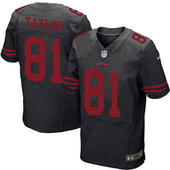 Nike 49ers #81 Trent Taylor Black Alternate Men's Stitched NFL Elite Jersey Nike 49ers #81 Trent Taylor Black Alternate Men's Stitched NFL Elite Jersey
