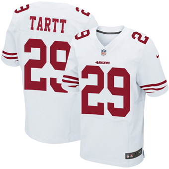 Nike 49ers #29 Jaquiski Tartt White Men's Stitched NFL Elite Jersey Nike 49ers #29 Jaquiski Tartt White Men's Stitched NFL Elite Jersey