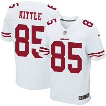 Nike 49ers #85 George Kittle White Men's Stitched NFL Elite Jersey Nike 49ers #85 George Kittle White Men's Stitched NFL Elite Jersey