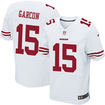 Nike 49ers #15 Pierre Garcon White Men's Stitched NFL Elite Jersey Nike 49ers #15 Pierre Garcon White Men's Stitched NFL Elite Jersey