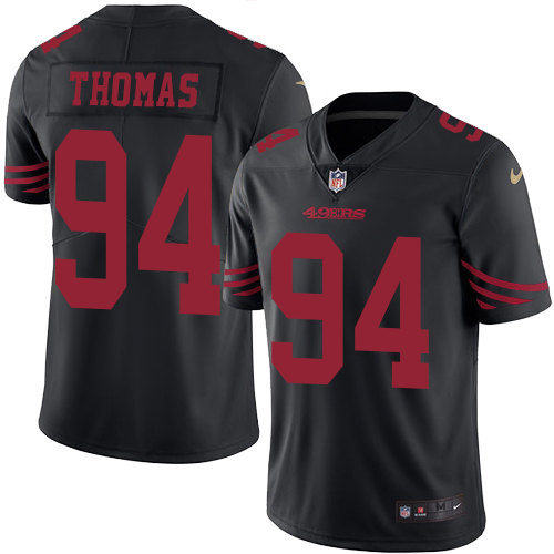 Nike 49ers #94 Solomon Thomas Black Men's Stitched NFL Limited Rush Jersey Nike 49ers #94 Solomon Thomas Black Men's Stitched NFL Limited Rush Jersey