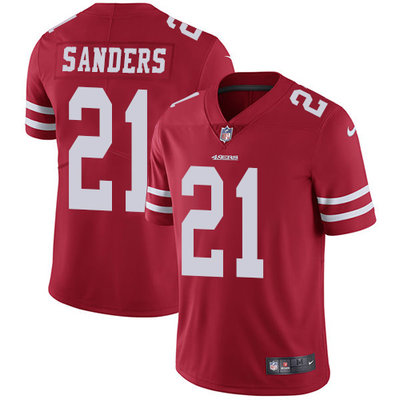 Nike 49ers #21 Deion Sanders Red Team Color Men's Stitched NFL Vapor Untouchable Limited Jersey Nike 49ers #21 Deion Sanders Red Team Color Men's Stitched NFL Vapor Untouchable Limited Jersey