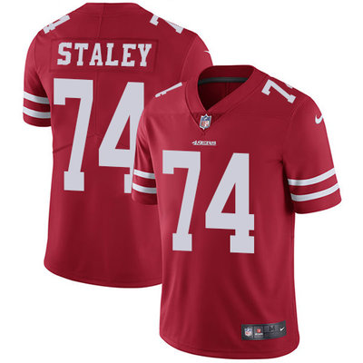 Nike 49ers #74 Joe Staley Red Team Color Men's Stitched NFL Vapor Untouchable Limited Jersey Nike 49ers #74 Joe Staley Red Team Color Men's Stitched NFL Vapor Untouchable Limited Jersey