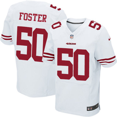 Nike 49ers #50 Reuben Foster White Men's Stitched NFL Elite Jersey Nike 49ers #50 Reuben Foster White Men's Stitched NFL Elite Jersey