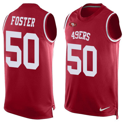 Nike 49ers #50 Reuben Foster Red Team Color Men's Stitched NFL Limited Tank Top Jersey Nike 49ers #50 Reuben Foster Red Team Color Men's Stitched NFL Limited Tank Top Jersey