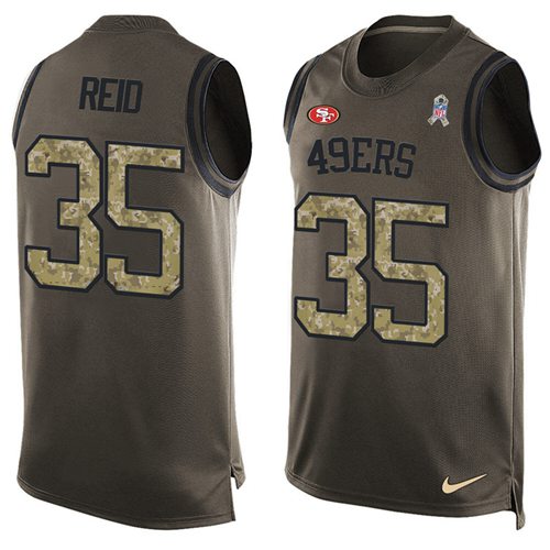 Nike 49ers #35 Eric Reid Green Men's Stitched NFL Limited Salute To Service Tank Top Jersey Nike 49ers #35 Eric Reid Green Men's Stitched NFL Limited Salute To Service Tank Top Jersey