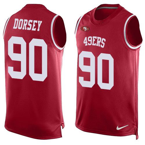Nike 49ers #90 Glenn Dorsey Red Team Color Men's Stitched NFL Limited Tank Top Jersey Nike 49ers #90 Glenn Dorsey Red Team Color Men's Stitched NFL Limited Tank Top Jersey