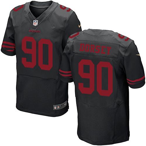 Nike 49ers #90 Glenn Dorsey Black Alternate Men's Stitched NFL Elite Jersey Nike 49ers #90 Glenn Dorsey Black Alternate Men's Stitched NFL Elite Jersey
