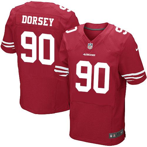 Nike 49ers #90 Glenn Dorsey Red Team Color Men's Stitched NFL Elite Jersey Nike 49ers #90 Glenn Dorsey Red Team Color Men's Stitched NFL Elite Jersey
