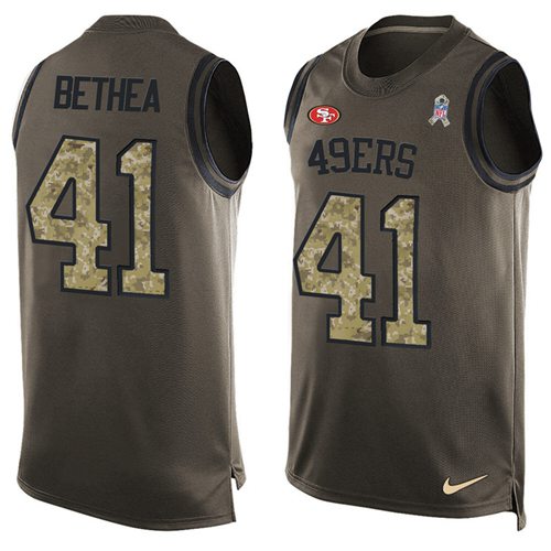 Nike 49ers #41 Antoine Bethea Green Men's Stitched NFL Limited Salute To Service Tank Top Jersey Nike 49ers #41 Antoine Bethea Green Men's Stitched NFL Limited Salute To Service Tank Top Jersey
