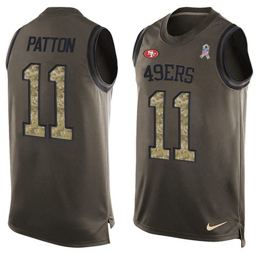 Nike 49ers #11 Quinton Patton Green Men's Stitched NFL Limited Salute To Service Tank Top Jersey Nike 49ers #11 Quinton Patton Green Men's Stitched NFL Limited Salute To Service Tank Top Jersey
