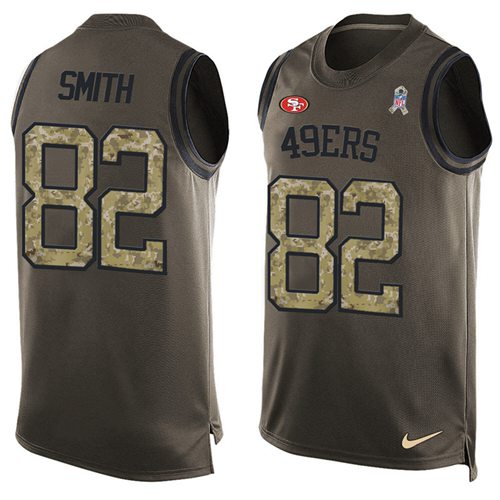 Nike 49ers #82 Torrey Smith Green Men's Stitched NFL Limited Salute To Service Tank Top Jersey Nike 49ers #82 Torrey Smith Green Men's Stitched NFL Limited Salute To Service Tank Top Jersey