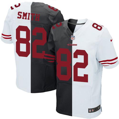 Nike 49ers #82 Torrey Smith Black White Men's Stitched NFL Elite Split Jersey Nike 49ers #82 Torrey Smith Black White Men's Stitched NFL Elite Split Jersey