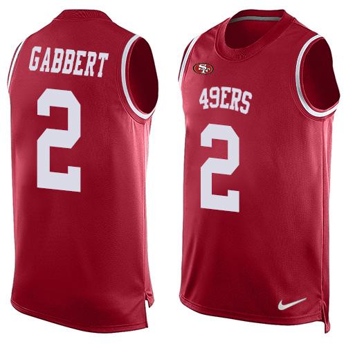 Nike 49ers #2 Blaine Gabbert Red Team Color Men's Stitched NFL Limited Tank Top Jersey Nike 49ers #2 Blaine Gabbert Red Team Color Men's Stitched NFL Limited Tank Top Jersey