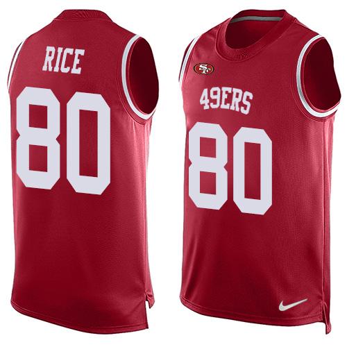 Nike 49ers #80 Jerry Rice Red Team Color Men's Stitched NFL Limited Tank Top Jersey Nike 49ers #80 Jerry Rice Red Team Color Men's Stitched NFL Limited Tank Top Jersey