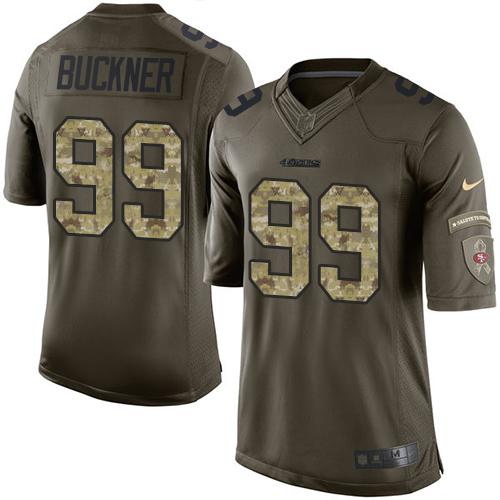 Nike 49ers #99 DeForest Buckner Green Men's Stitched NFL Limited Salute to Service Jersey Nike 49ers #99 DeForest Buckner Green Men's Stitched NFL Limited Salute to Service Jersey