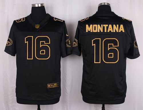 Nike 49ers #16 Joe Montana Black Men's Stitched NFL Elite Pro Line Gold Collection Jersey Nike 49ers #16 Joe Montana Black Men's Stitched NFL Elite Pro Line Gold Collection Jersey