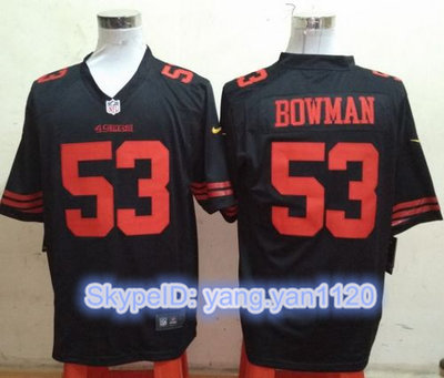 Nike 49ers #53 NaVorro Bowman Black Alternate Men's Stitched NFL Game Jersey Nike 49ers #53 NaVorro Bowman Black Alternate Men's Stitched NFL Game Jersey