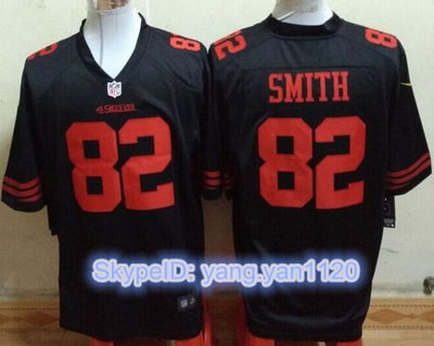 Nike 49ers #82 Torrey Smith Black Alternate Men's Stitched NFL Game Jersey