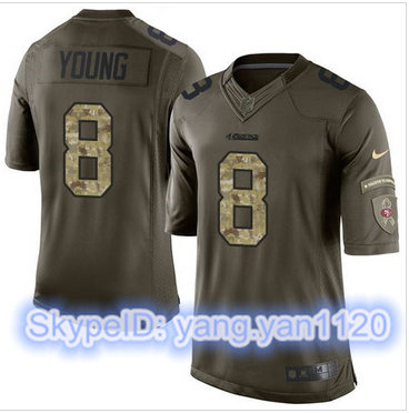 Nike San Francisco 49ers #8 Steve Young Green Men's Stitched NFL Limited Salute to Service Jersey