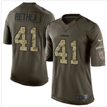 Nike San Francisco 49ers #41 Antoine Bethea Green Men's Stitched NFL Limited Salute to Service Jersey Nike San Francisco 49ers #41 Antoine Bethea Green Men's Stitched NFL Limited Salute to Service Jersey
