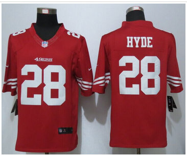 Nike San Francisco 49ers #28 Carlos Hyde Red Team Color Men's NFL Limited Jersey Nike San Francisco 49ers #28 Carlos Hyde Red Team Color Men's NFL Limited Jersey