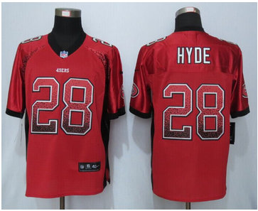 Nike San Francisco 49ers #28 Carlos Hyde Drift Fashion Red Elite Jerseys Nike San Francisco 49ers #28 Carlos Hyde Drift Fashion Red Elite Jerseys