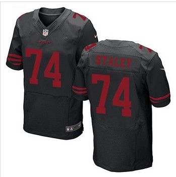 NEW San Francisco 49ers #74 Joe Staley Black Alternate Men's Stitched NFL Elite Jersey