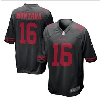 New San Francisco 49ers #16 Joe Montana Black Alternate Men's Stitched NFL elite Jersey New San Francisco 49ers #16 Joe Montana Black Alternate Men's Stitched NFL elite Jersey