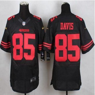 New San Francisco 49ers #85 Vernon Davis Black Alternate Men's Stitched NFL Elite Jersey New San Francisco 49ers #85 Vernon Davis Black Alternate Men's Stitched NFL Elite Jersey