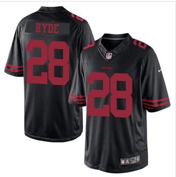 New San Francisco 49ers #28 Carlos Hyde Black Alternate Men's Stitched NFL Limited Jersey