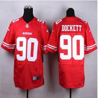 New San Francisco 49ers #90 Darnell Dockett Red Team Color Men's Stitched NFL Elite Jersey New San Francisco 49ers #90 Darnell Dockett Red Team Color Men's Stitched NFL Elite Jersey