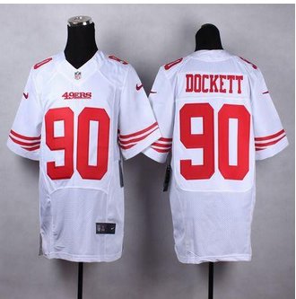 New San Francisco 49ers #90 Darnell Dockett White Men's Stitched NFL Elite Jersey New San Francisco 49ers #90 Darnell Dockett White Men's Stitched NFL Elite Jersey