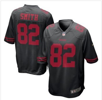 New San Francisco 49ers #82 Torrey Smith Black Alternate Game Jersey New San Francisco 49ers #82 Torrey Smith Black Alternate Game Jersey