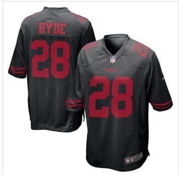 New San Francisco 49ers #28 Carlos Hyde Black Alternate Game Jersey New San Francisco 49ers #28 Carlos Hyde Black Alternate Game Jersey
