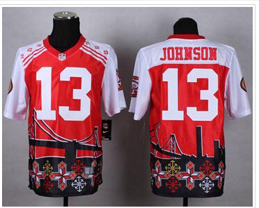 New San Francisco 49ers #13 Steve Johnson Red NFL Elite Noble Fashion Jersey New San Francisco 49ers #13 Steve Johnson Red NFL Elite Noble Fashion Jersey