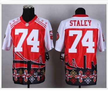 New San Francisco 49ers #74 Joe Staley Red NFL Elite Noble Fashion Jersey New San Francisco 49ers #74 Joe Staley Red NFL Elite Noble Fashion Jersey