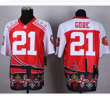 New San Francisco 49ers #21 Frank Gore Red NFL Elite Noble Fashion Jersey