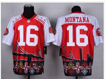 NEW San Francisco 49ers #16 Joe Montana Red NFL Elite Noble Fashion Jersey NEW San Francisco 49ers #16 Joe Montana Red NFL Elite Noble Fashion Jersey