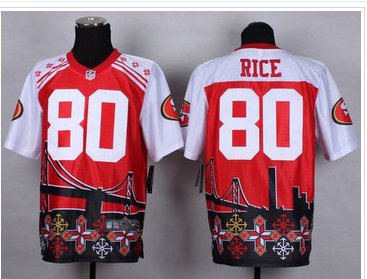 NEW San Francisco 49ers #80 Jerry Rice Red NFL Elite Noble Fashion Jersey