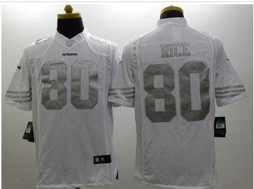 NEW San Francisco 49ers #80 Jerry Rice White NFL Limited Platinum Jersey NEW San Francisco 49ers #80 Jerry Rice White NFL Limited Platinum Jersey