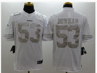 NEW San Francisco 49ers #53 NaVorro Bowman White NFL Limited Platinum Jersey NEW San Francisco 49ers #53 NaVorro Bowman White NFL Limited Platinum Jersey