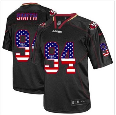 NEW San Francisco 49ers #94 Justin Smith Black NFL Elite USA Flag Fashion Jersey NEW San Francisco 49ers #94 Justin Smith Black NFL Elite USA Flag Fashion Jersey
