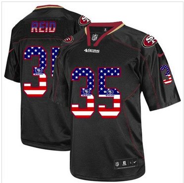 NEW San Francisco 49ers #35 Eric Reid Black NFL Elite USA Flag Fashion Jersey NEW San Francisco 49ers #35 Eric Reid Black NFL Elite USA Flag Fashion Jersey
